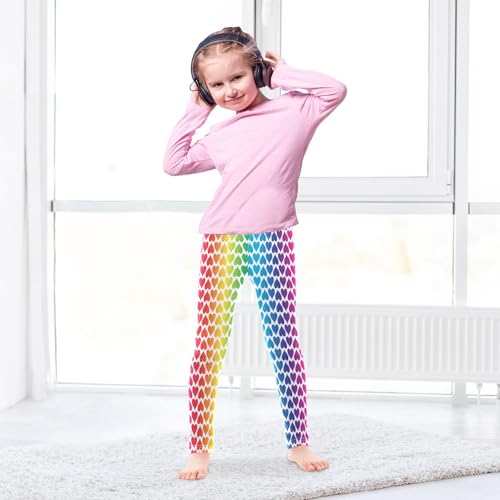 Toddler Girls Leggings Printed Yoga Pants Leggings Rainbow Love Hearts for Kids4