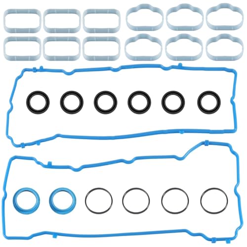 Image of Valve Cover Gasket Set & Intake Manifold Gaskets Set Compatible with Chrysler 300 Dodge Challenger Charger Ram 1500 Jeep Cherokee Wrangler 3.6L V6 Replace# VS50805R 5184596AE MS97204