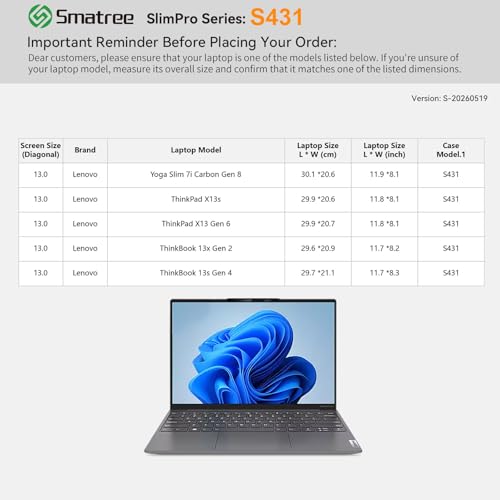 Housse ordinateur portable pour ThinkPad X13s protection Smatree SlimPro en déplacement - 2