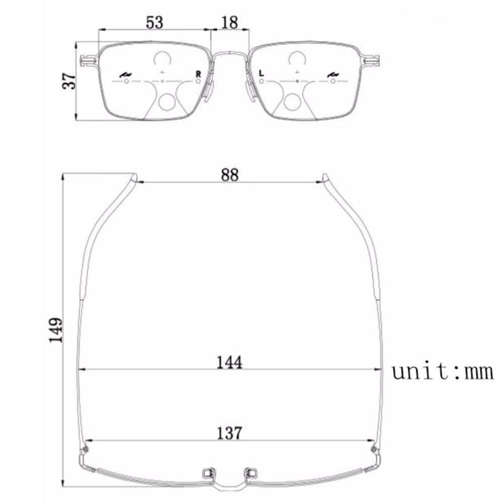 Aleación Gafas de Lectura Ultraligero Moda Gafas de Lectura Multifocales Ordenador Gafas,Rectangulares Marco,HD Anti-Luz Azul(Size:+1.0)