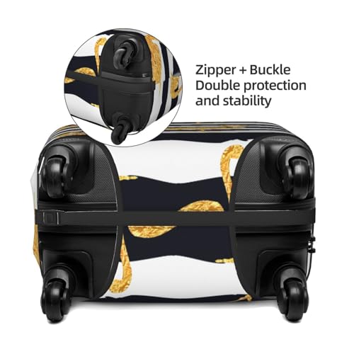Gold Flamingo Print Luggage Cover For Suitcase,Washable Elastic Travel Suitcase Protector With Zipper Closure And Bottom Buckle – Fits 18-32" Luggage-Small2