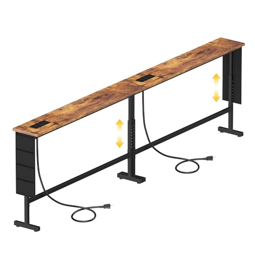 2-Pack 79″x7.9″ Adjusts Height Sofa Table