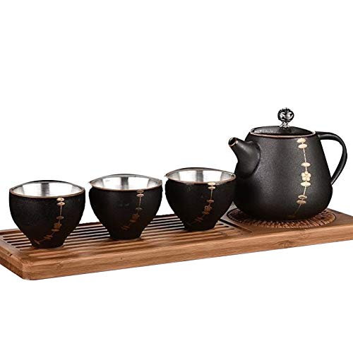 No-Branded Teiera d'Argento hkrstssxj Sterling Silver 999 Teiera Fatta a Mano Cerimonia Giapponese Cerimonia Teiera Lato…