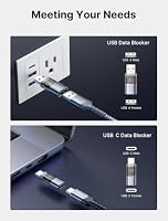 JSAUX USB Datenblocker & USB C Datenblocker, Nur Laden, 4er-Pack, Grau – Ansicht 3