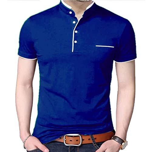 Image of Pixie Fashion Polycotton Mandarin Collar Half Sleeves Men's T-Shirts Combo (Pack of 3)