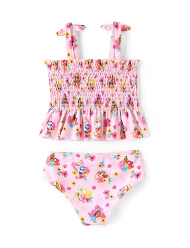 Image of Disney Elsa Princess Toddler Girls Two Piece Tankini Top and Bow Tie Bikini Bottom Beach Swimsuit Set