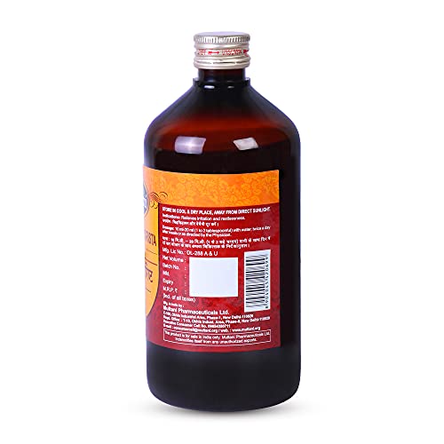 Image of Multani Asvagandhadyarista Syrup | Useful In Weakness, Stress & Strain | Usefull in Vertigo | Improves Tiredness, Sleep Quality, Nervine Strength | 450 ml
