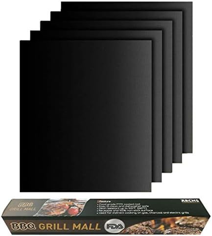 WOHOO BBQ Grill Mats, Non-Stick Reusable and Heat Resistant BBQ Oven Liner Baking Mat [Easy to Clean] Perfect for Charcoal, Electric and Gas Grill (5)