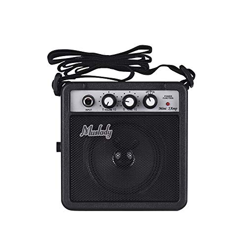 KKmoon Muslady 5W Mini Amplificador de guitarra Amp alto-falante com entradas de 3,5 mm e 6,35 mm Sa