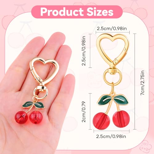 Image of TINKRSTUFF Cherry Bag Charm Cute Key Chains Cherry Purse Charms for Handbags, Strawberry Keychain Best Gifts