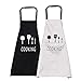 trounistro 2 Pack Schürze, Kochschürze Küchenschürze Grillschürze Wasserdicht Latzschürze Damen Küchenschürze mit Tasche für Damen Koch, Cupcake, Cafe (Schwarz und weiß)