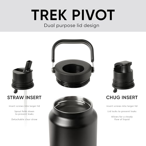 Image of Simple Modern Trek Pivot | Half Gallon Water Bottle Jug with Handle & Boot | Interchangeable Straw & Chug Lids | Large Insulated Stainless Steel | Sports Camping Outdoors | 64oz, Nantucket Tides