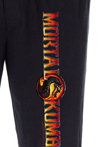 Mortal Kombat Men's Dragon Script Logo Video Game Loungewear Sweatpants Pajama Pants3