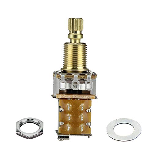 FLEOR 4PCS A250K+B250K Push Push Bounce Switch Potentiometer Long Split Copper Shaft for Electric Guitar Bass Volume/Tone Controls(Set of 2A2B) - Image 2