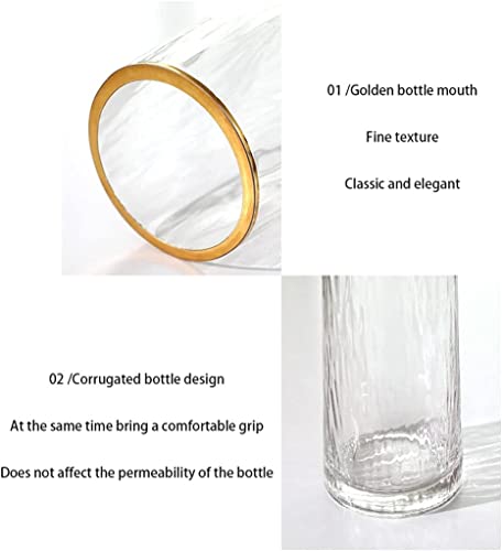 Vase en verre robuste à rayures dorées pour stabiliser vos bouquets sans basculer