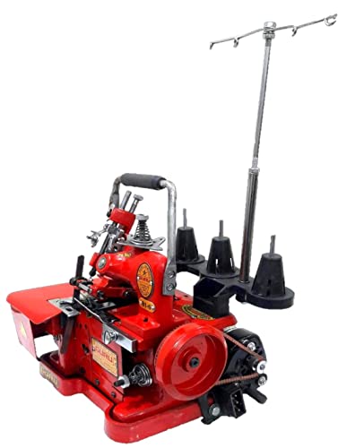 Image of Overlock Sewing Machine With Motor (Model 81-6 Portable, Color - RED)