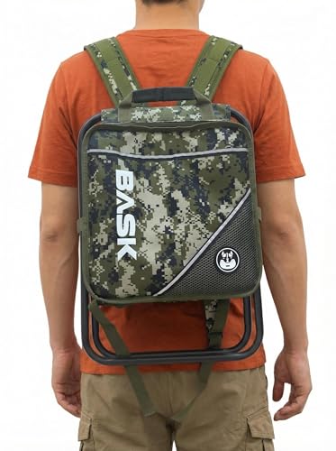 BASK Mochila Térmica com Banco Dobrável 3 em 1, Banquinho Portátil 18L com Mochila, Suporta até 100kg, Assento Confortável, Leve para Camping, Praia, Pesca e Piquenique
