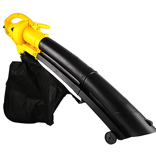 LANHA 2 en 1 Soplador de Hojas eléctrico, Aspiradora de Hojas con Bolsa recolectora de Hojas de 35L Ruedas rodantes Relación de trituración de 10: 1, para soplar Hojas, escombros de Nieve y Polvo