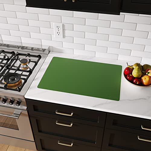 Image of GASARE, Set of 2, Extra Large, Thick, Silicone Mats for Kitchen Counter, Heat Resistant Mats, Countertop Protector, Non-Slip, Easy to Clean, 25 x 17 Inches x 1.4mm, Green