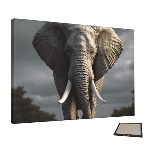 Toile éléphant 3D tableau de décoration murale moderne pour salon