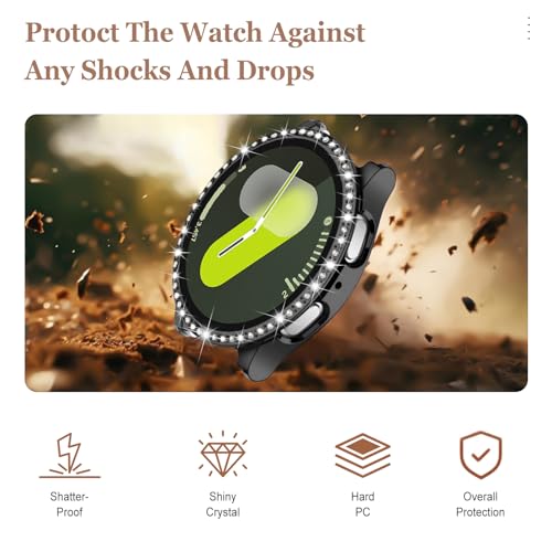 Anti-rayure Galaxy Watch 6 40mm, coque rigide strass avec écran tactile - 3