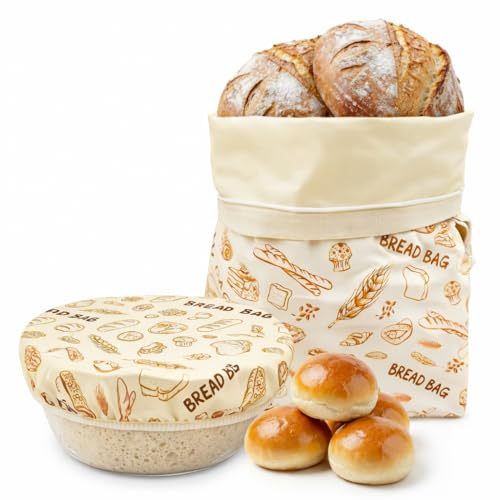 Cotton Beeswax Bread Bags for Sourdough & Beeswax Bowl Covers