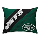 Pegasus Home Fashions New York Jets Super Plush Mink Diagonal Bed Pillow - Green