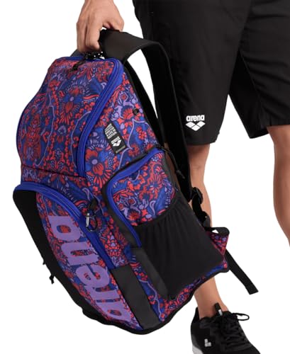 Image of ARENA Spiky III Backpack 45 Swimming Athlete Sports Gym Rucksack Large Training Gear Equipment Swim Bag for Men and Women, 45 Liters, Lydia Tapestry