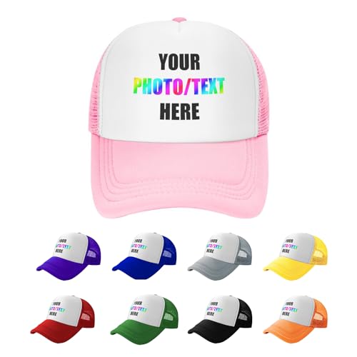 Custom Baseball Cap with Your Text Logo, Personalized Adjustable Baseball Hats for Unisex Adult