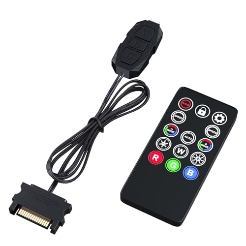 DS Mini ARGB PC Fans Controller Kit with One-to-One Matching Function for ARGB Computer Case Fans, PC ARGB Heat Sink (3 Pin, 14 Key, SATA Power, 5th Gen)