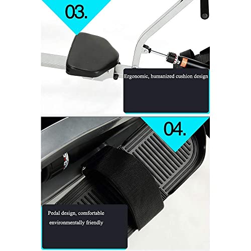 Image of Fitness Equipment Rowing Machine Folding Home Silent Hydraulic Rower Trainer Fitness Equipment 12 Resistance Adjustment