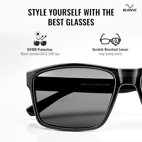 Image of SLOVIC Sunglasses for Men Stylist | UV Protection Goggles for Man | Lightweight & Durable Polycarbonate Material | Unisex Gift for Man & Women | Mens Fashion Sunglasses
