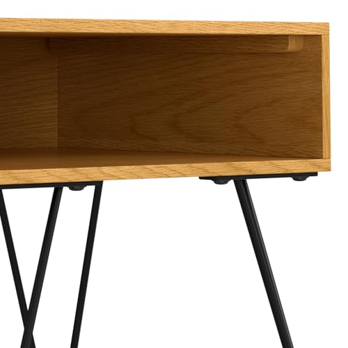 Image of SIMPLIHOME Hunter 22 inch Wide Solid Wood Square End Table in Oak Veneer