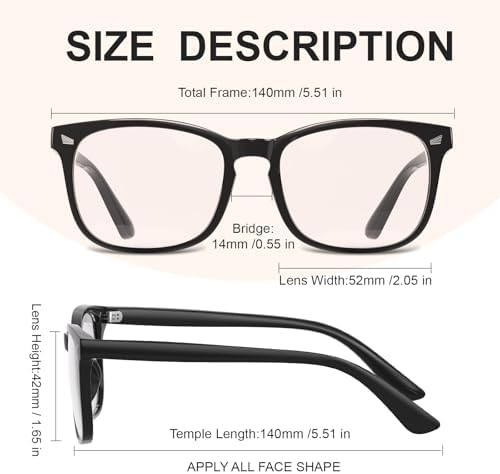 hunsquer Blue Light Glasses for Woman/Men Computer Blue Light Glasses