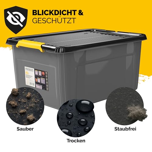 Monzana® 4x Cajas de Almacenaje con Tapa 40L Apilables para Alimentos sin BPA Cierre Clic Bodega Taller Garaje - imagen 5