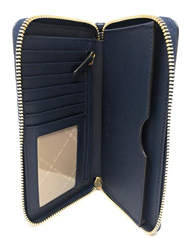 Michael Kors Jet Set Travel Large Flat Multifunction Phone Case Wristlet Pebble Leather (Navy) - Image 3