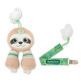 BooginHead by Infantino Pacifier Holder Stuffed Animal and Baby Pacifier Clip, Green Sloth