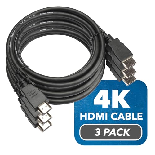 Image of Orei UltraHigh-Speed 4K HDMI Cable 3 Meter (9.84ft) - HDMI Cable 4K@60Hz, HDR10, ARC, 3D - Durable PVC - Compatible With TVs, Sound Bar, Laptop, Projector & More (3 Pack)