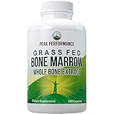 Grass Fed Bone Marrow - Whole Bone Extract Supplement 180 Capsules by Peak Performance. Superfood Pills Rich in Collagen, Vitamins, Amino Acids. from Bone Matrix, Marrow, Cartilage. Ancestral Tablets