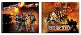  Portefeuille de pompiers Fire Fighter + mousqueton en cadeau, Rouge et noire