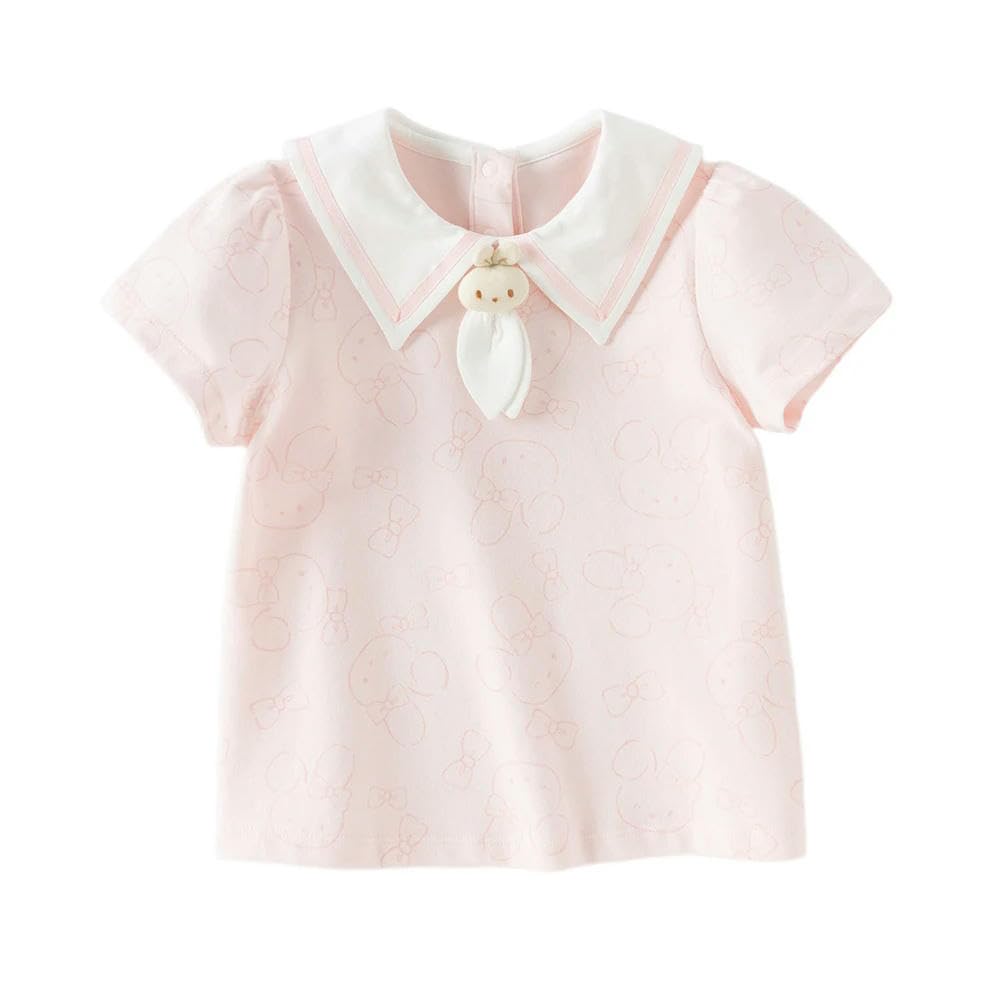 CYBHSM - Camisetas de verano con estampado de dibujos animados para niñas, camisetas de algodón de manga corta para niños, ropa casual al aire libre