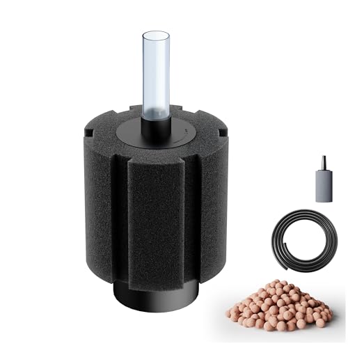 Image of 50-80 Gal Aquarium Sponge Filter with Ceramic Media and Bubble Diffuser Ultra Quiet Fish Tank Filters fit Breeding Fry Betta Shrimp Fish Tank (Medium(6 Pack) for 50-80 Gallon)