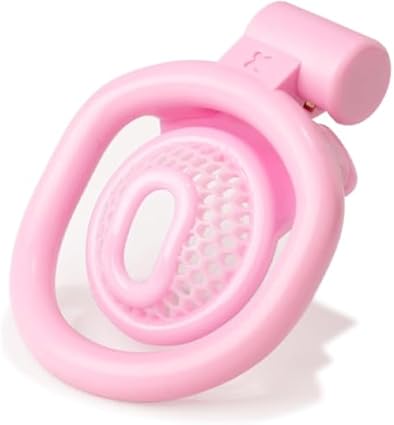 Juego de jaula para pene de malla extra pequeña con 4 anillos para pene, jaula de castidad de resina 3D, jaula de castidad para hombres, cinturón de castidad, juguete sexual esclavo SM para adultos(Ro