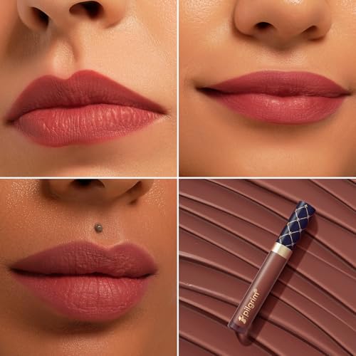 Image of Pilgrim Oh So Creme! Premium Matte Liquid Lipstick | Most Lightweight & Transfer-proof Lipstick | Highly Pigmented & Long-Lasting | 3.5ml (Chic Mocha-05)