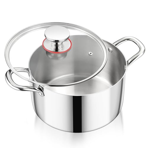 Kochtopf, Onader 3-Lagen Edeastahl Topf Induktion, 5L Kochtöpfe Nudeltopf...