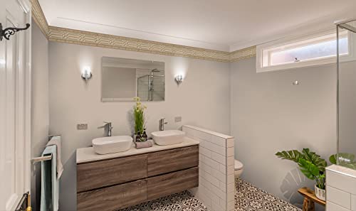 Concord Wallcoverings Wallpaper Border Roman Pattern Lines Geometric Design For Bedroom Living Room, Beige Brown, 7 Inches By 15 Feet Vo4506B #TOP2