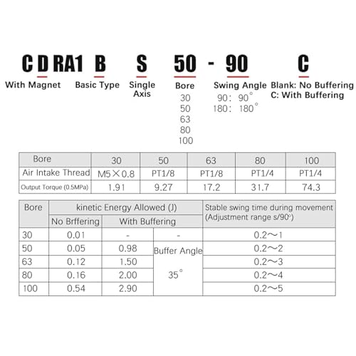 Cylindre rotatif CDRA1BS30 de haute précision pneumatique - 5