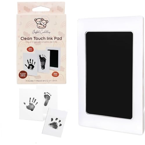Image of Clean Touch Hand and Footprint Kit - Ink Pad for Baby Hand and Footprints - Dog Paw Print Kit,Dog Nose Print Kit - Baby Footprint Kit, Clean Touch Baby Handprint Kit, Inkless Inkpad (Jet Black)