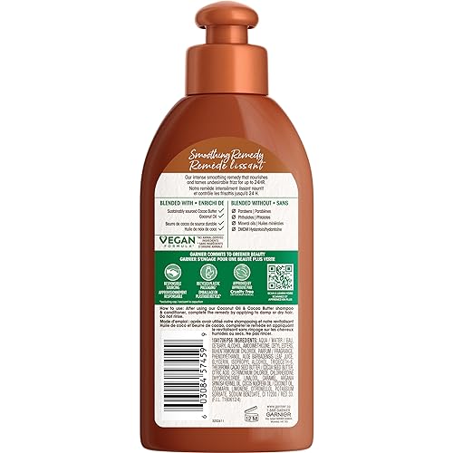 Garnier Whole Blends Coconut Oil & Cocoa Butter Smoothing Leave In Conditioner For Frizzy Hair thumb #9