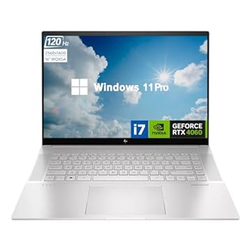 HP Envy i7 4060 Business Laptop, tela sensível ao toque WQXGA de 16 polegadas 120Hz, Intel Core i7-13700H, GeForce RTX 4060, 32 GB DDR5 RAM, SSD PCIe M.2 de 1 TB, Wi-Fi 6, Windows 11 Pro, prata